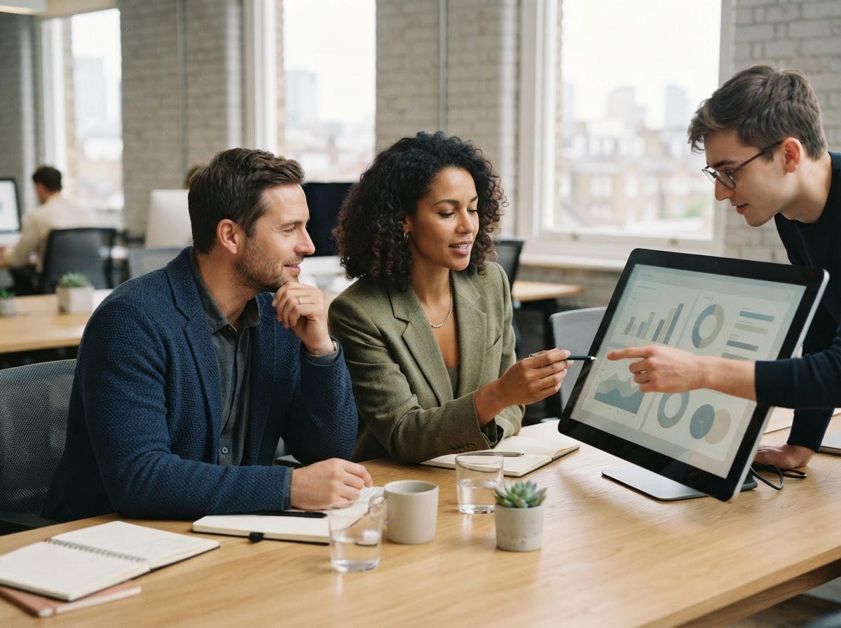 WaveClear AI analysts reviewing market data models